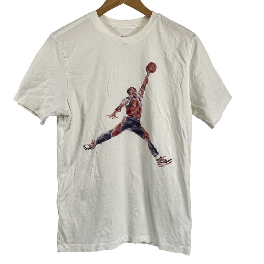 Chicago Bulls Shirt‎ Mens Medium White NBA Basketball Michael Jordan Jumpman Tee